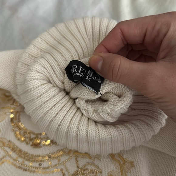 NWT Lauren Ralph Lauren Intarsia-Knit Cotton Turtleneck Sweater XS - Picture 8 of 9